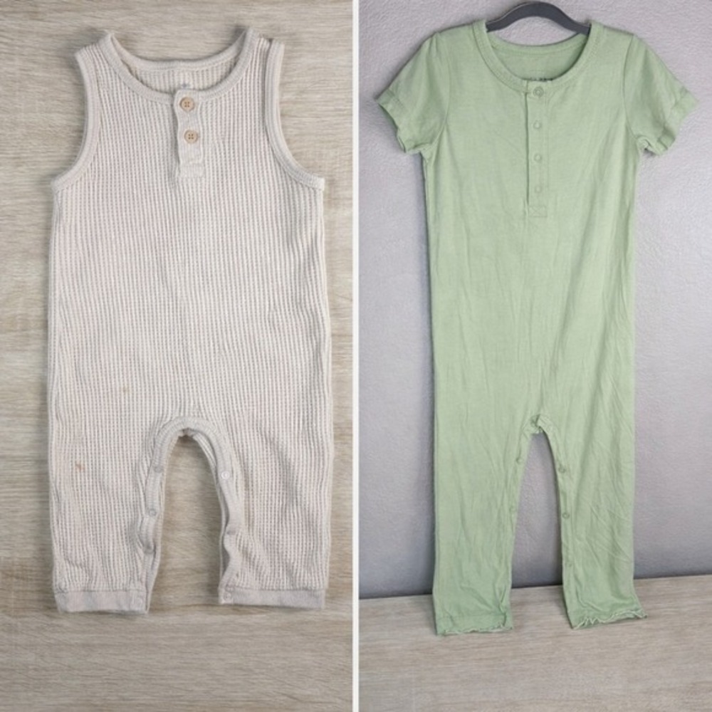 Kyte Baby + Jamie Kay 3T Romper Bundle Bamboo Waffle Neutral Set